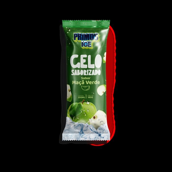 Gelo saborizado sabor maçã verde